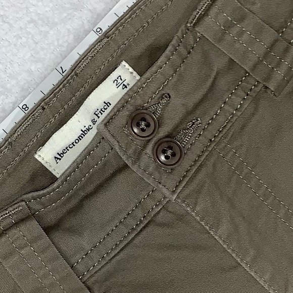 A&F Like New Olive Green Highrise Cargo Carpenter Pants size 4/27 - Picture 4 of 10